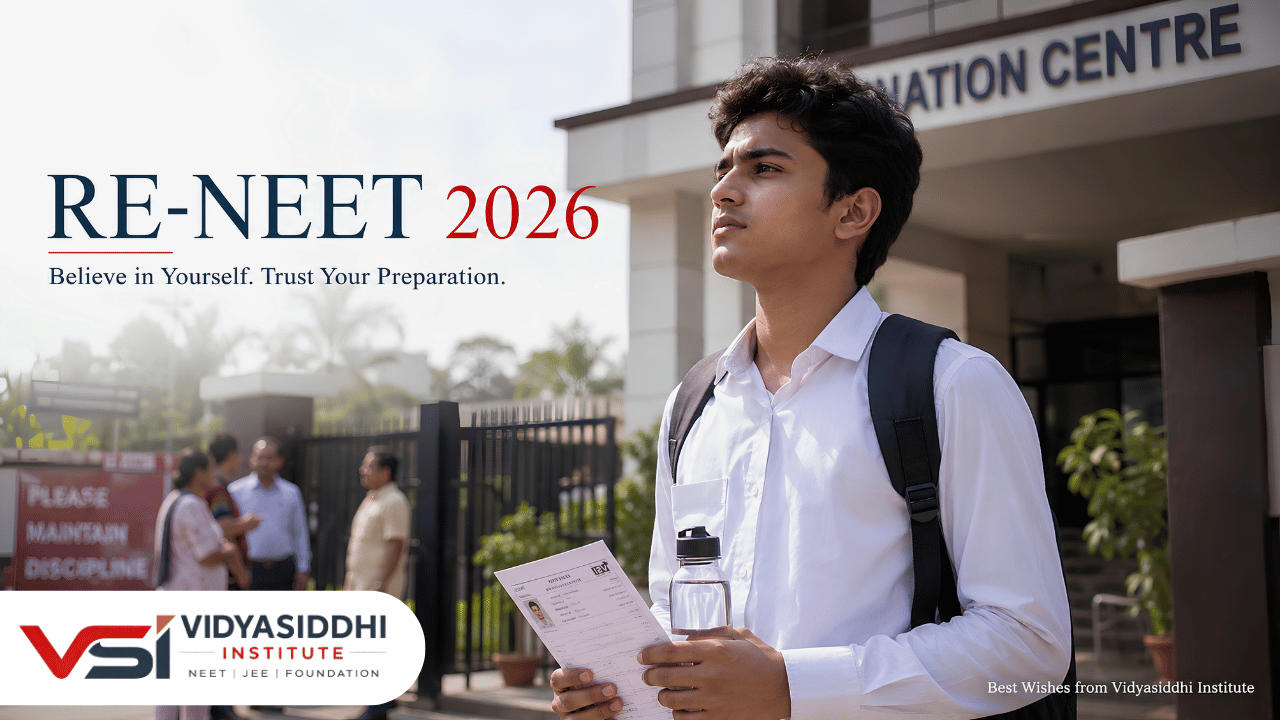 RE-NEET 2026 Best Wishes, Exam Time, Tips & Motivation Vidyasiddhi Institute
